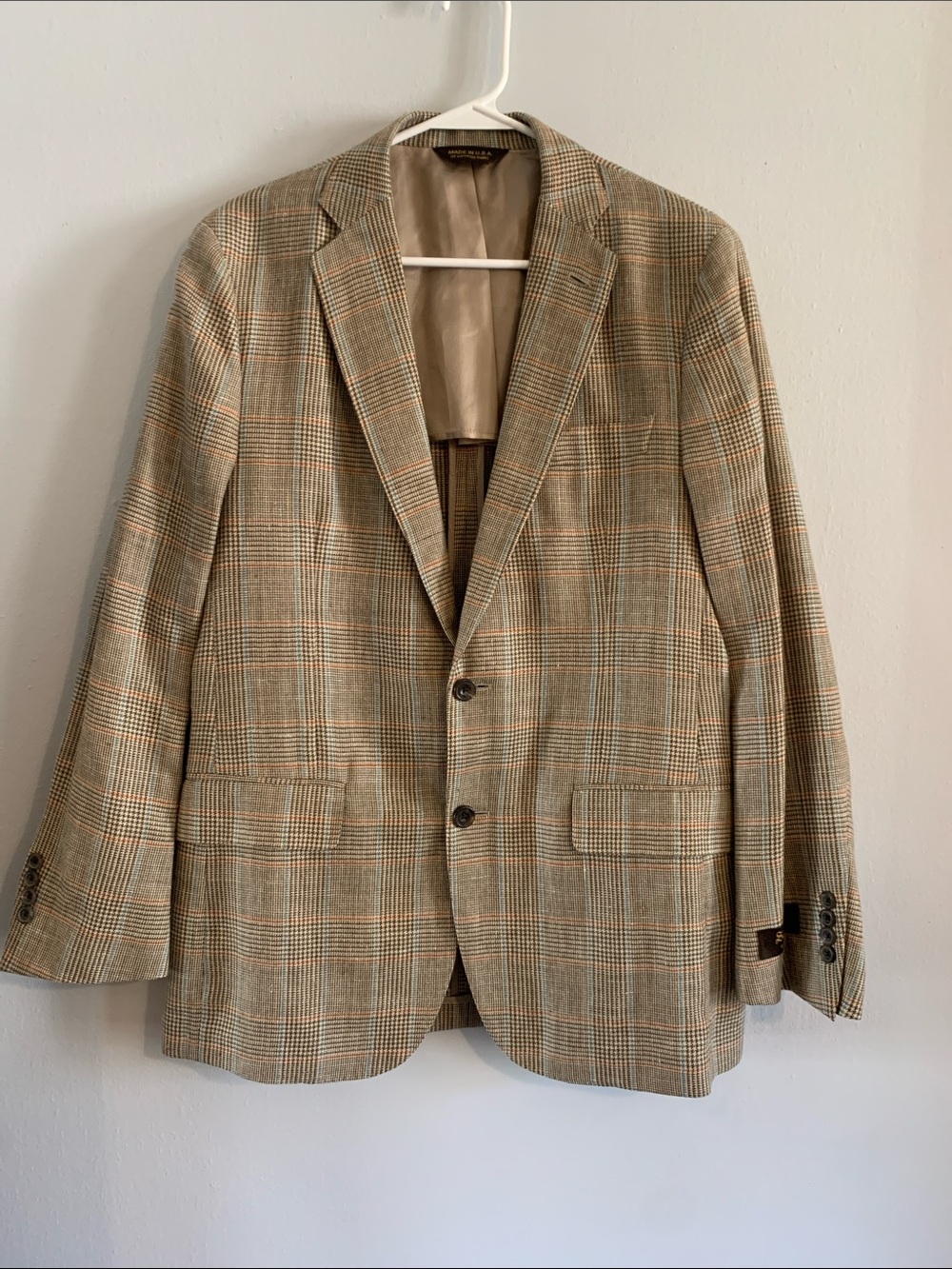 SOUTHWICK Men's Plaid Two-Button Sport Coat - Brown & Tan Size 40R - BRAND NWT!!